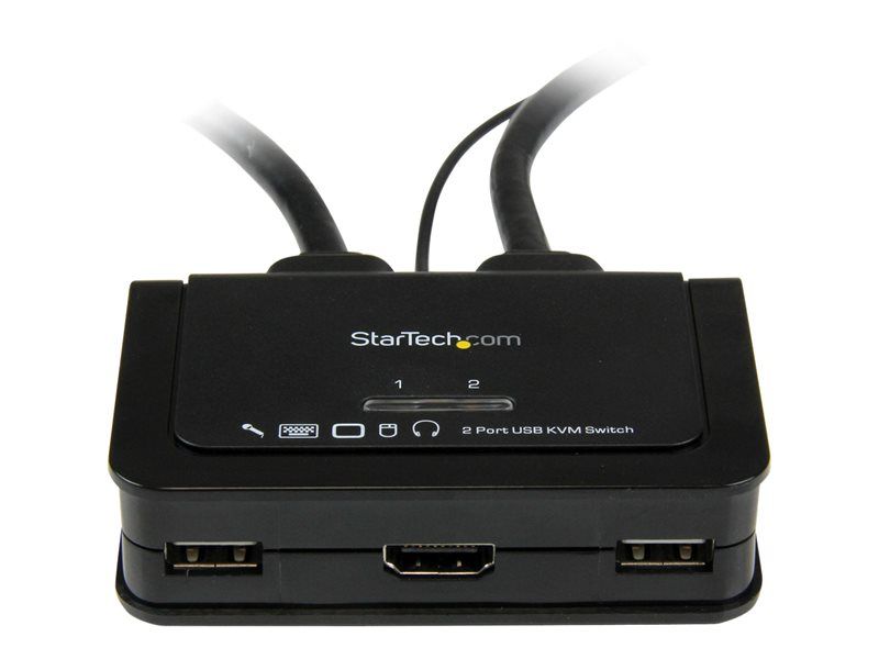 StarTech.com 2-Port USB HDMI Switch KVM - Remote Controlled Keyboard, Mouse and Audio Switch