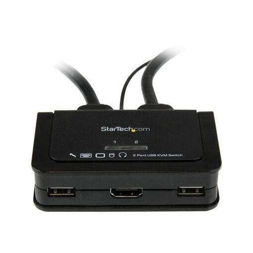 Conmutador StarTech.com USB HDMI de 2 puertos - Conmutador remoto de teclado, ratón y audio