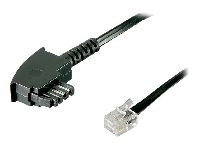 Wentronic Phone Cable - 3m, RJ-11 to TAE-F, Black
