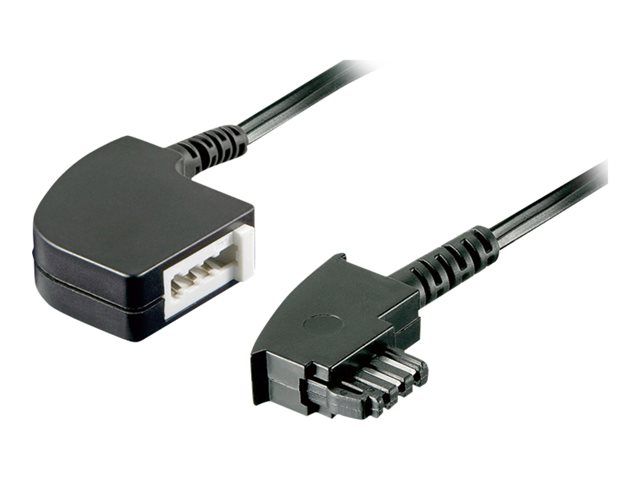 Wentronic Phone Cable Extension - 6m TAE-F to TAE-F - Black