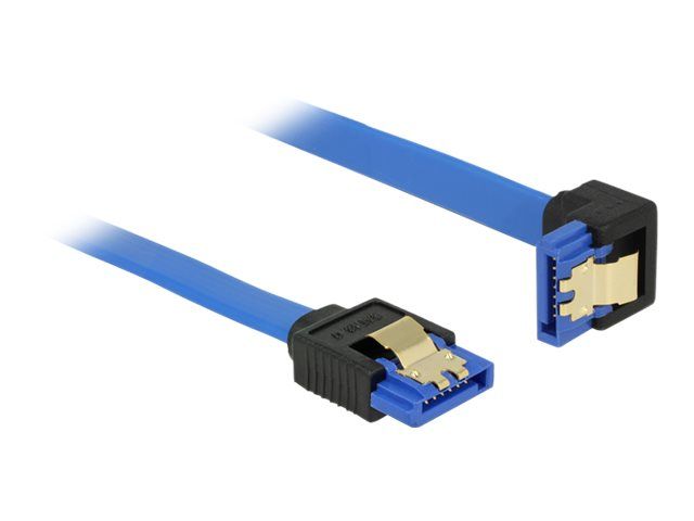 Delock SATA Cable - 70cm, Locking, Blue