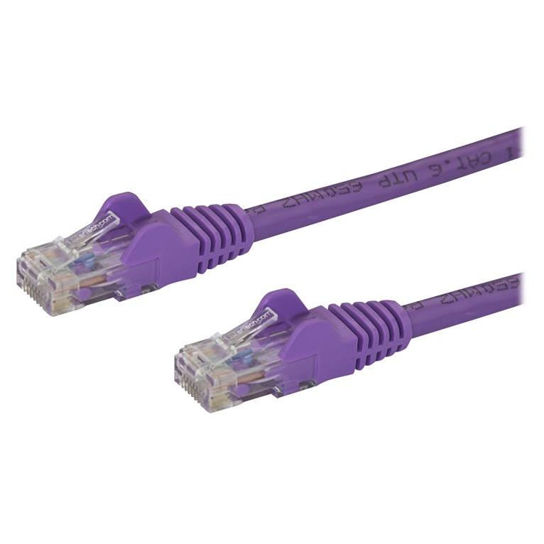 Cable Ethernet StarTech de 5 m, 10 GbE, sin enganche, púrpura