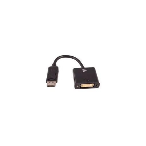 V7 Video Adapter, DisplayPort Male to DVI-I Female, Black