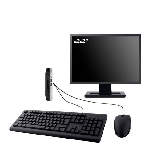 HP ProDesk 600 G4 DM - 22" Display, Intel i5-8400T, 8GB RAM, 960GB SSD, Windows 11