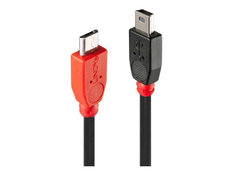 Lindy USB Cable - Micro-USB B (M) to Mini-USB B (M) - 2m - Molded - Black