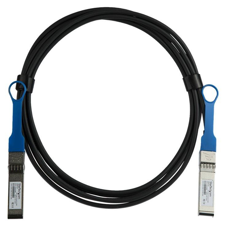 Cable StarTech de conexión directa SFP+ de 3 m - Compatible HP JD097C - Cordon SFP+ de 10 G - Cable Twinax pasivo - Cable DAC - Cable de fijación directa 10GBase - Bloqueo SFP+ a SFP+ - 3 m - Twinaxial - SFF-8431/SFF-8432