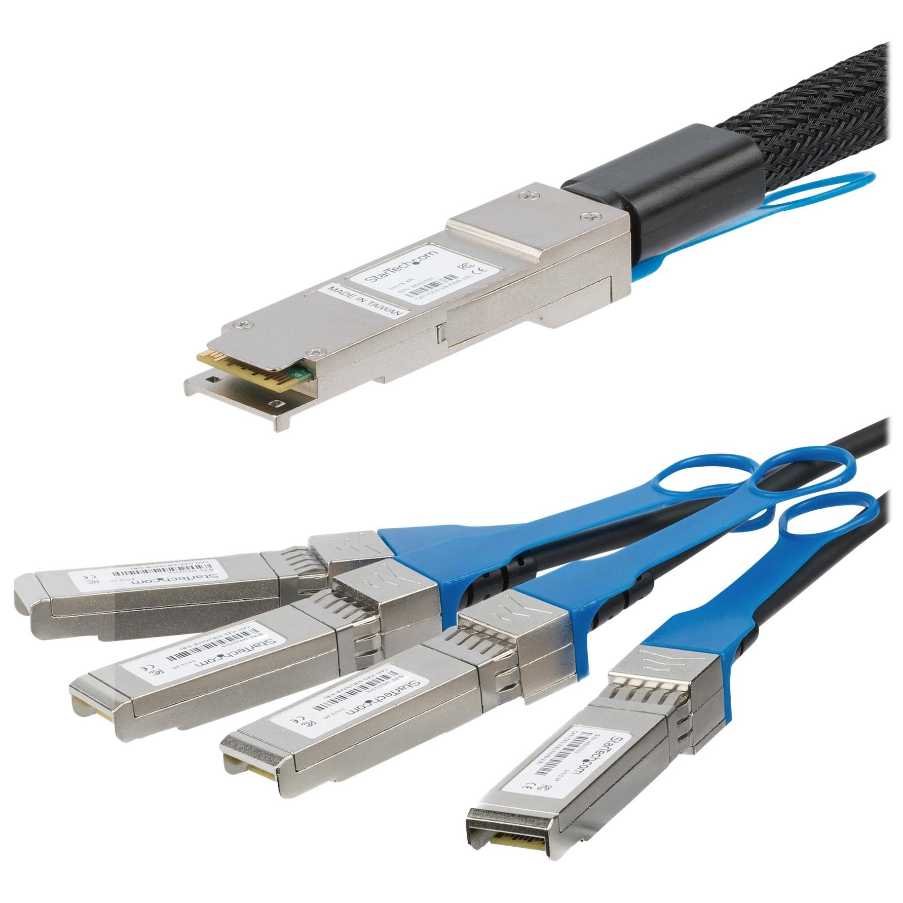 StarTech 1m QSFP+ to 4x SFP+ Passive Twinax Cable, MSA-Compliant