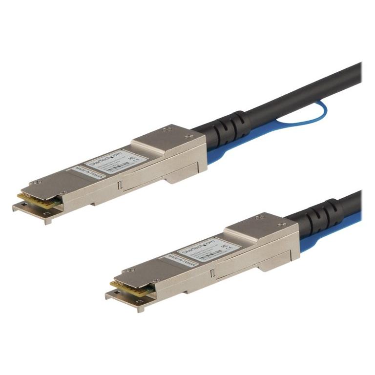 Cable StarTech de conexión directa QSFP+ de 1 m - Compatible con Cisco QSFP-H40G-CU1M - Cable QSFP+ de 40 G - Cable twinaxial pasivo - Cable de conexión directa 40GBase - QSFP+ bloqueado para QSFP+ bloqueado - 1 m - Twinax - SFF-8436 - Pasivo