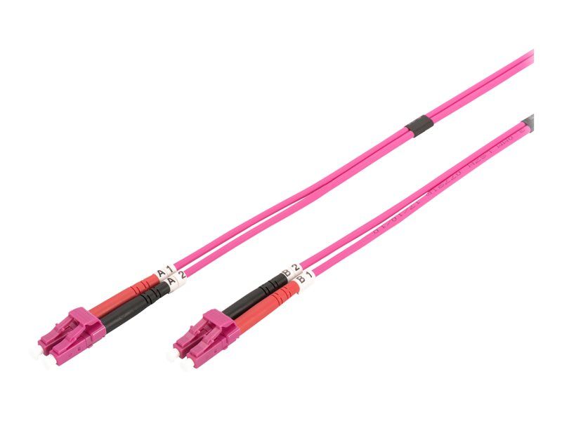 Digitus Multi-Mode LC Fiber Optic Cable, 1m, Duplex, 50/125um OM4, Halogen-Free, Violet