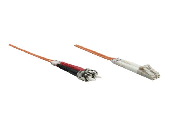 Intellinet Fiber Optic Patch Cable, OM1, LC/ST, 2m, Orange, Duplex, Multimode, 62.5/125 µm, LSZH