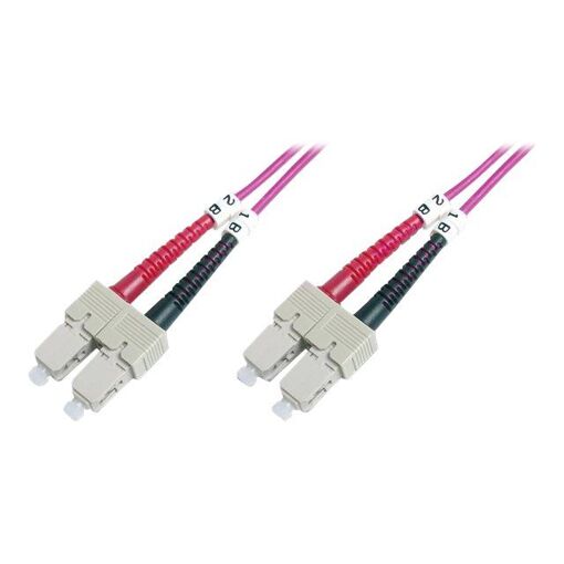Câble de connexion Digitus Professionnel en fibre optique multimode - 7 m, OM4, duplex, 50/125 microns, sans halogène