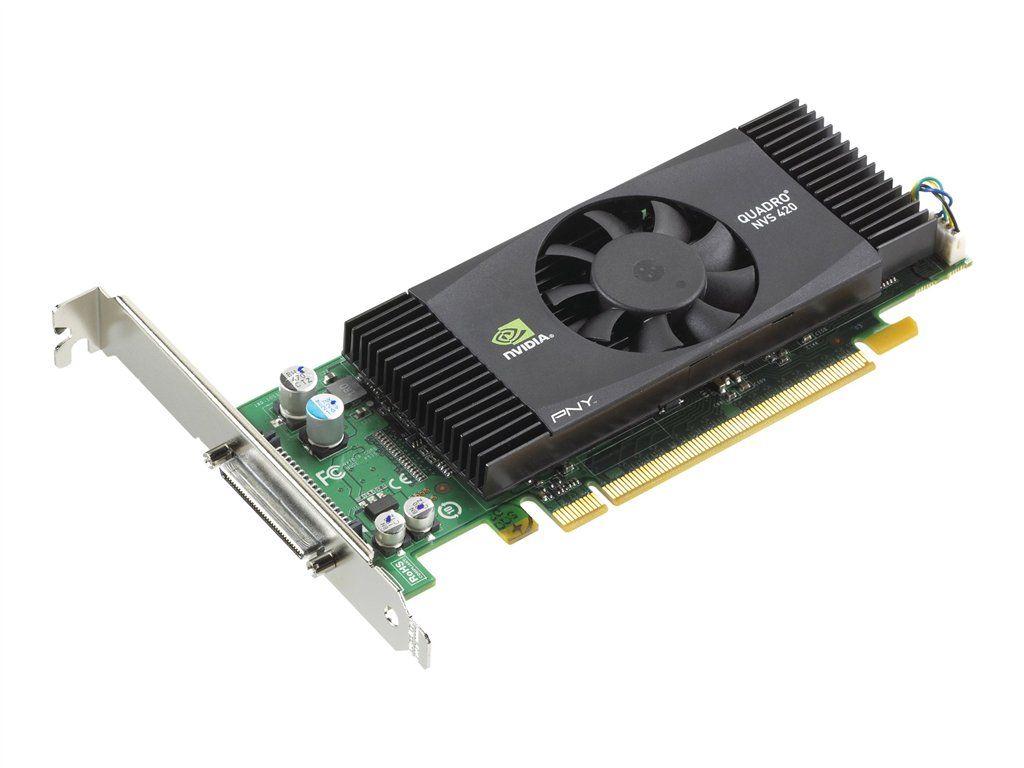 PNY NVIDIA Quadro NVS 420 - Graphics Card - 2 GPUs - 512MB GDDR3 - PCIe x16 - 4 DisplayPort