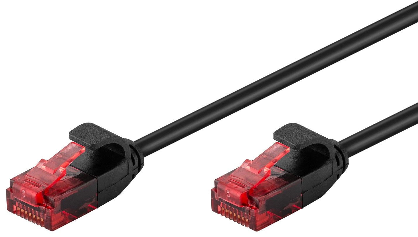 Wentronic Network Cable, 50 cm, CAT 6, RJ-45 Locking, Round, Black