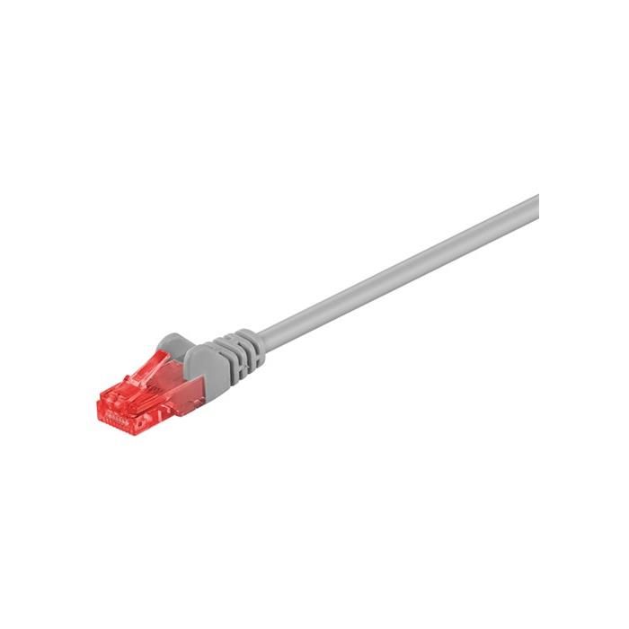 Wentronic RJ-45 Cable, 3m, Cat6, UTP, Halogen Free, Locking, Round, Hookless, Grey