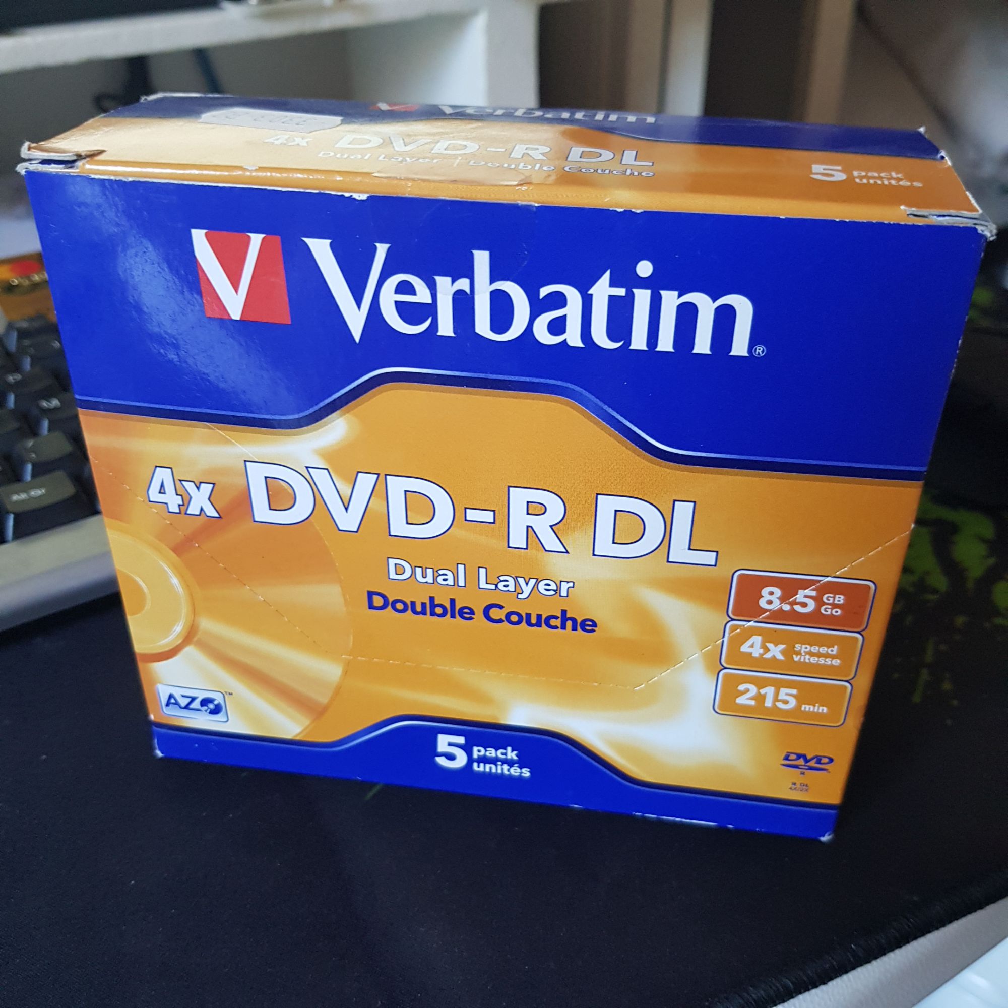 Verbatim 5x DVD-R DL 8.5GB 4x Speed Silver Matte
