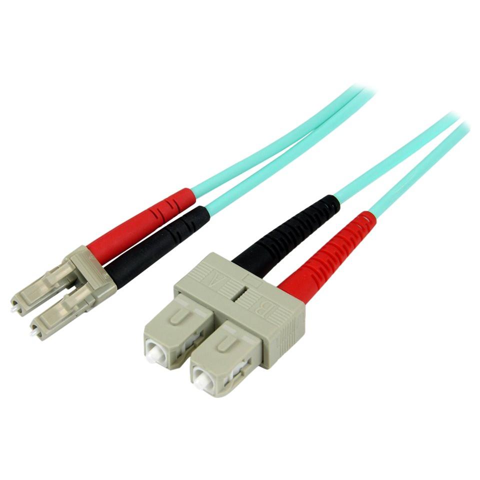 StarTech 1m Multimode Fibre Optic Cable LC/UPC to SC/UPC OM3