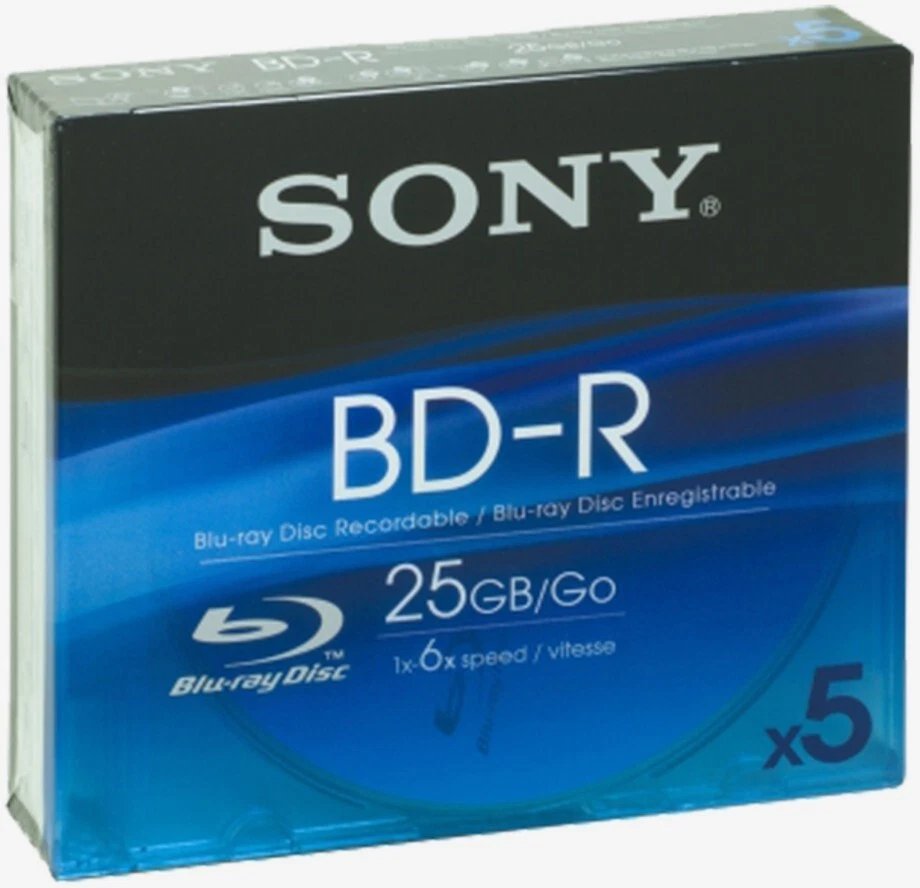 Sony BNR25B 5x BD-R 25GB 6x CD Case