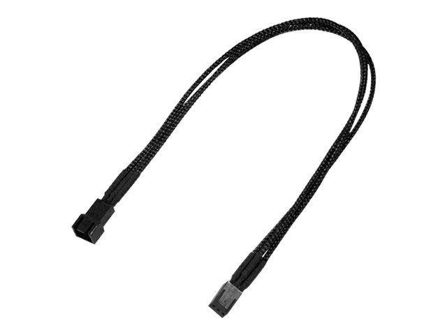 Nanoxia Fan Power Cable Extension - Internal Power Supply - 3-Pin (M) to 3-Pin (M) - 12 inches - Black