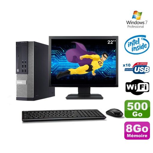 PC de escritorio Dell Optiplex 990 SFF - 2.7GHz Intel G630, 8GB RAM, 500GB HDD, unidad de DVD, WiFi, Windows 7 Pro
