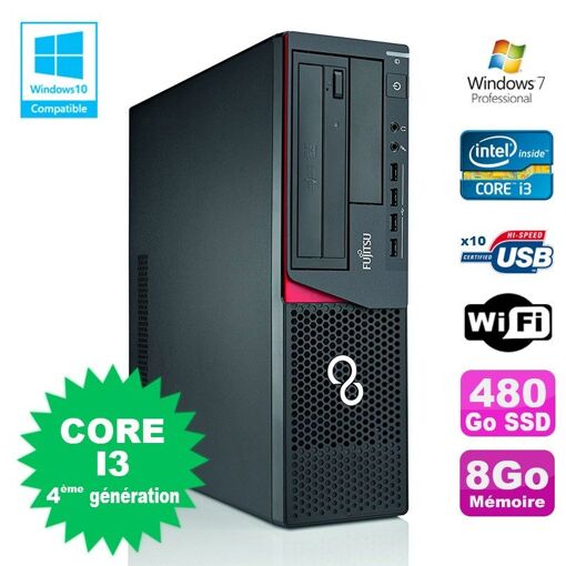 PC Fujitsu E720 SFF - Intel Core i3-4130, 8GB RAM, 480GB SSD, WiFi, Windows 7 Pro