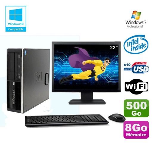 PC de escritorio HP Elite 8100 SFF - Procesador Intel G6950, 2.8 GHz, 8 GB de RAM, 500 GB HDD, unidad óptica DVD, Windows 7 Pro