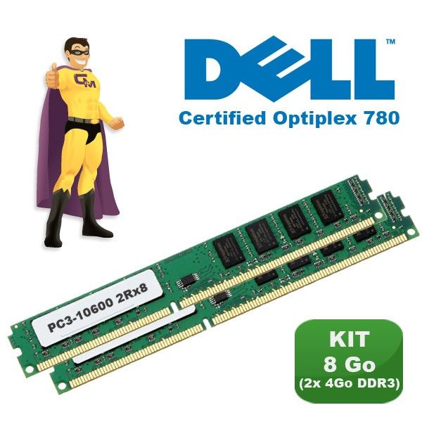 Dell Optiplex 780 Certified 8GB (2x4GB) DDR3 PC3-10600 Memory Kit