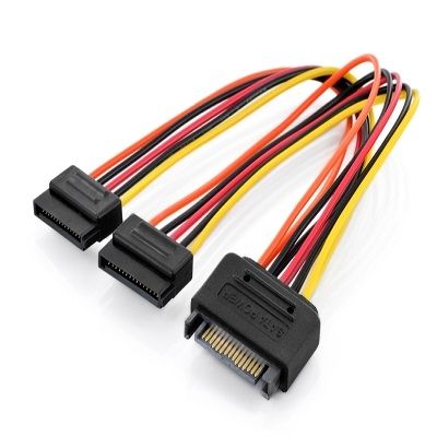 Câble Adaptateur SATA Y (M/F/F) - 2 x 15 Broches SATA