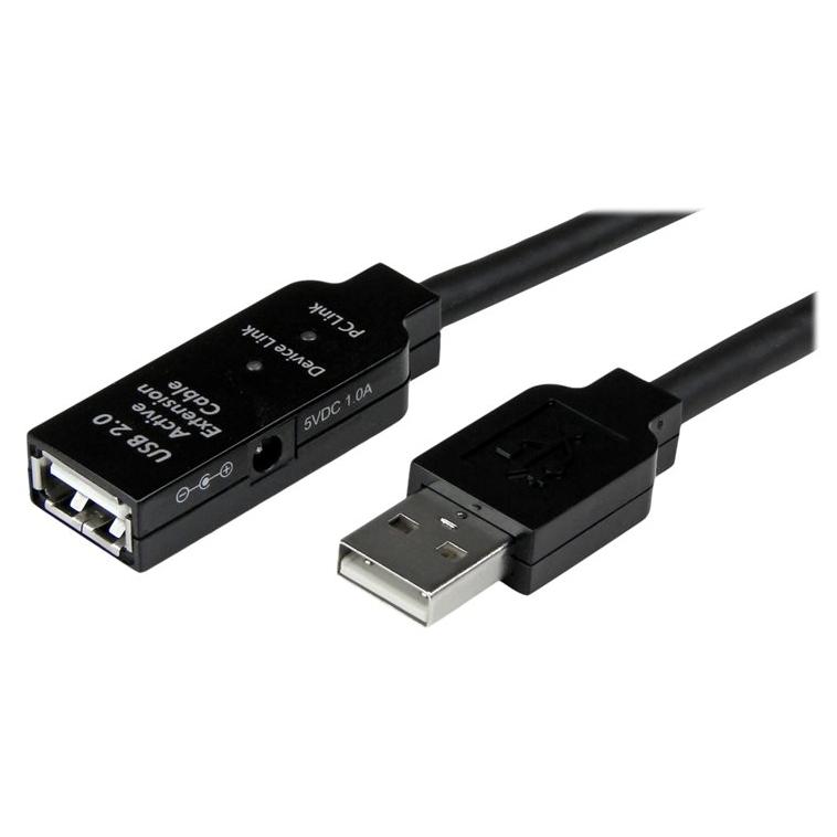 StarTech.com Active USB 2.0 Cable Repeater - 25ft Male to Female - USB Extension Cable