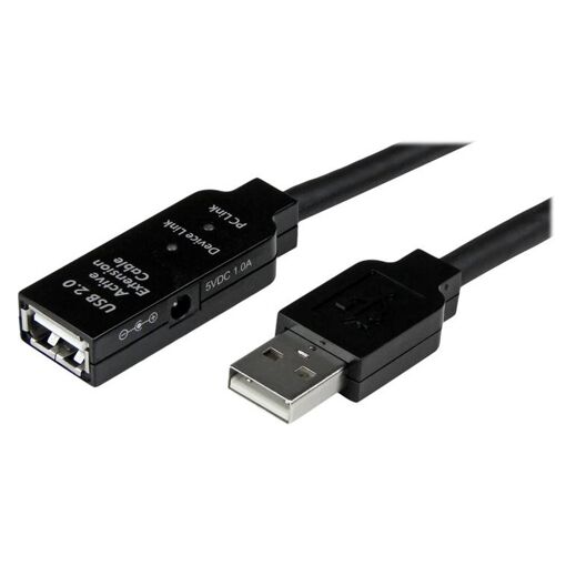 StarTech.com Active USB 2.0 Cable Repeater - 25ft Male to Female - USB Extension Cable