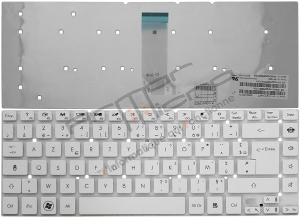 Teclado Original Francés Azerty Acer para Packard Bell EasyNote NS44HR/NS45HR, Blanco, KBI140G270 KB.I140G.270