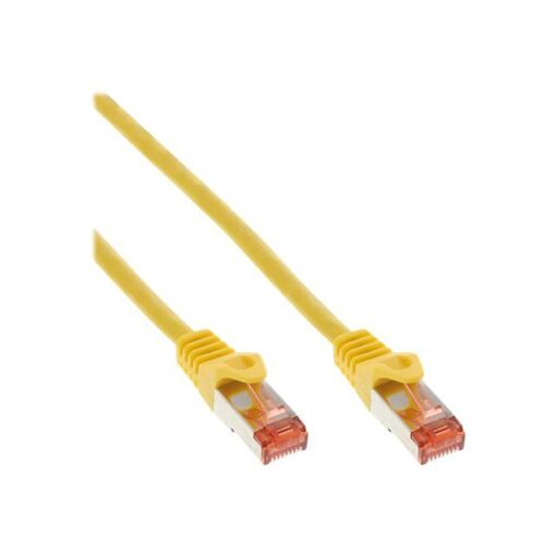 INTOS ELECTRONIC RJ-45 (M) to RJ-45 (M) Cable - 15m - SFTP, PiMF - CAT 6 - Halogen-free, Molded, Hook-less - Yellow