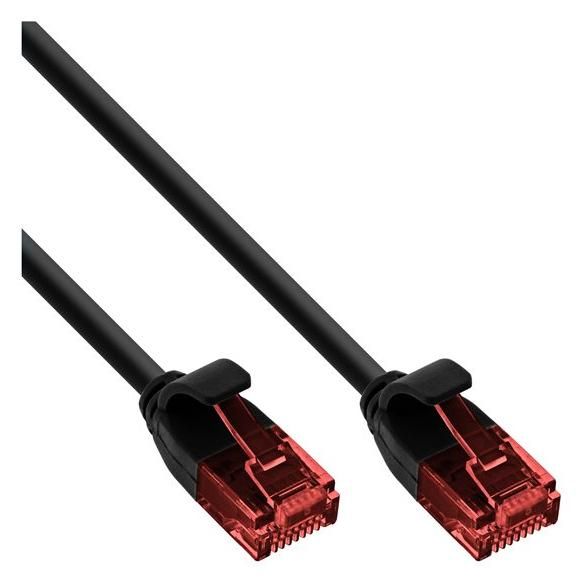 INTOS ELECTRONIC RJ-45 (M) to RJ-45 (M) Cable - 2m - UTP - CAT 6 - Molded, Round, Hook-less - Black