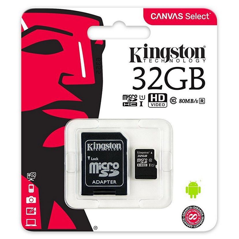 Kingston 32GB MicroSDHC Class 10 UHS-I 80MB/s