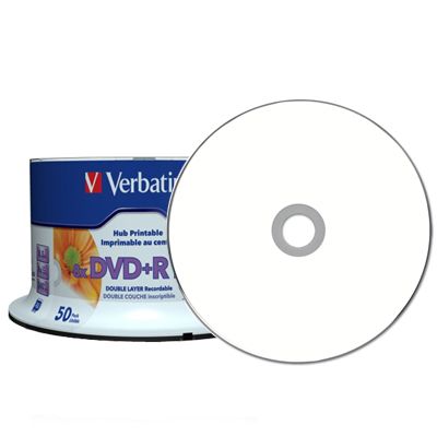 Verbatim Life Series DVD+R DL 50 Pack - 8.5GB (240 Minutes) 8x Speed, Printable Surface