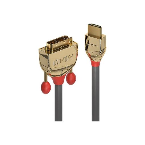 Lindy Gold Line HDMI to DVI-D Adapter Cable - 5m - Triple Shielded - Grey