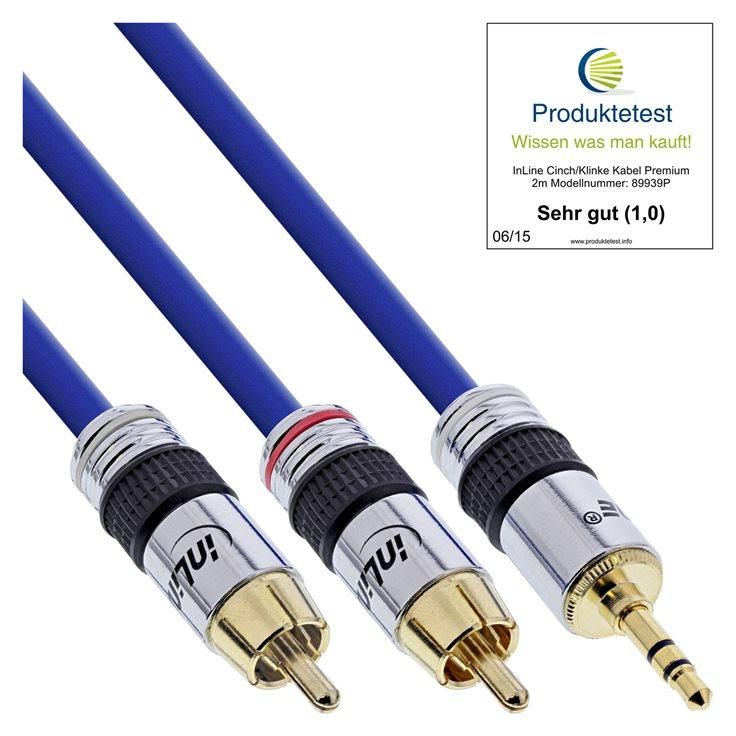 INTOS ELECTRONIC InLine Premium Audio Cable - 25m, 3.5mm Stereo Mini Jack to RCA Male