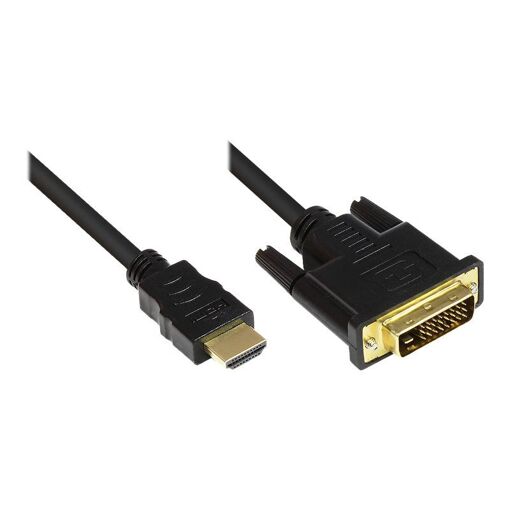 Adaptateur de câble ALCASA Elektronik - DVI-D vers HDMI - 1m - Blindage triple - Noir