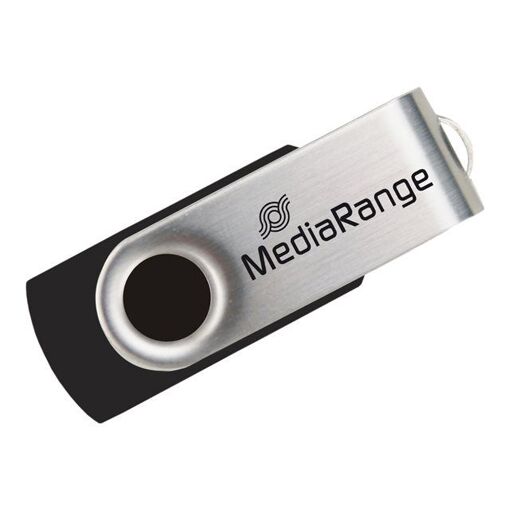 Unidad Flash USB MediaRange de 64 GB - Negro/Plata