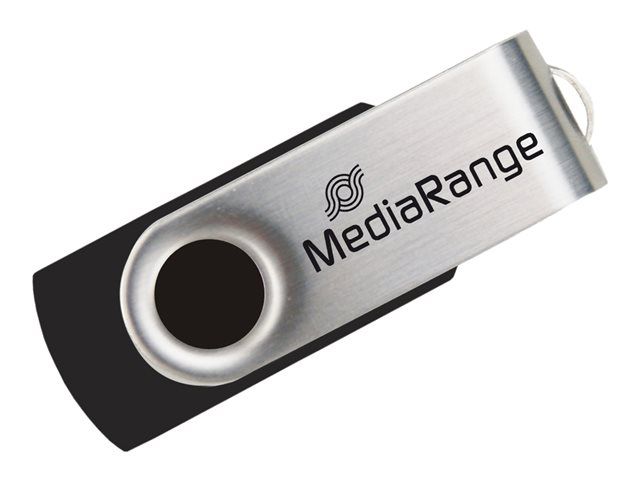 MediaRange 64GB USB 2.0 Flash Drive - Black/Silver