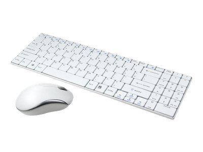2direct Wireless Keyboard and Mouse Combo Set - 2.4GHz, German, White