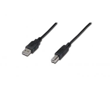 Digitus USB Cable - USB Type B (M) to USB (M) - USB 2.0 - 1m - Molded - Black