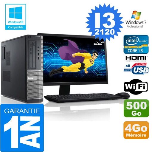Portátil Dell 390 DT - Procesador Core i3-2120, 4GB de RAM, 500GB HDD, WiFi, Windows 7 Pro