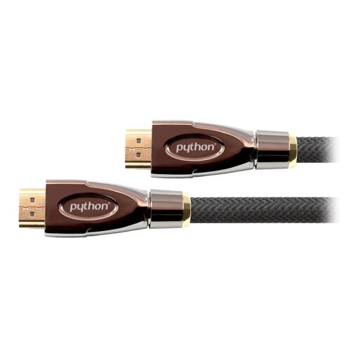 ALCASA Elektronik Python HDMI Cable with Ethernet - 10m, Triple Shielded, Black, Active, 4K Support
