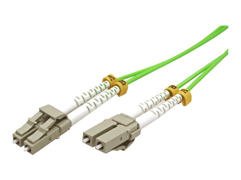 Secomp OM5 Multi-Mode Fiber Optic Cable, 5m, Duplex, 50/125 microns, Halogen-Free, Green