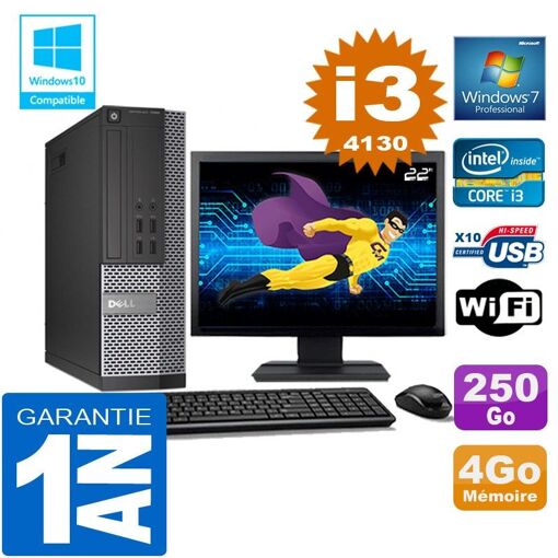PC de escritorio Dell 7020 SFF - Procesador Intel Core i3-4130, 4GB de RAM, SSD de 250GB, WiFi, Windows 7 Pro
