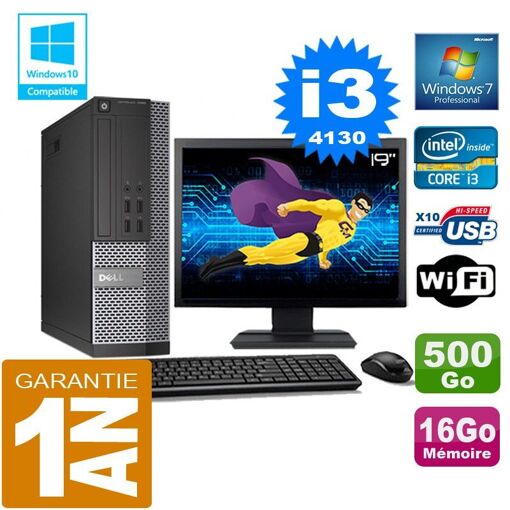 PC Dell 7020 SFF - Intel Core i3-4130, 16GB RAM, 500GB HDD, WiFi, Windows 7 Pro