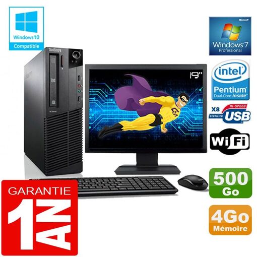 Computadora de escritorio Lenovo M92p SFF - Procesador Intel G630, 4GB de RAM, 500GB HDD, WiFi, Windows 7 Pro