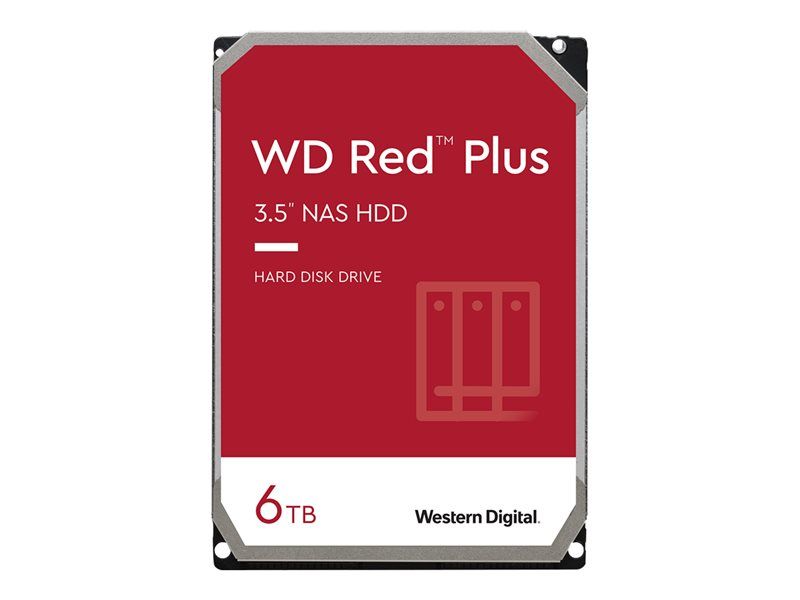 Western Digital Red Plus 6TB Internal Hard Drive - 3.5" SATA 6Gb/s - Buffer: 64MB - For My Cloud EX2, EX4, PR2100, PR4100
