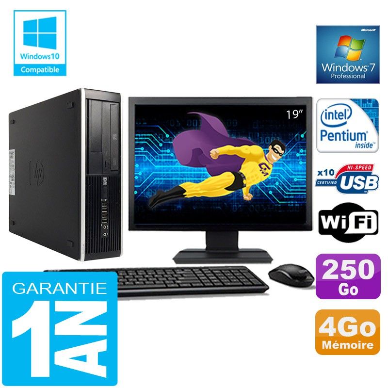HP Compaq 8300 SFF PC - Intel G850, 4GB RAM, 250GB HDD, WiFi, Windows 7 Pro