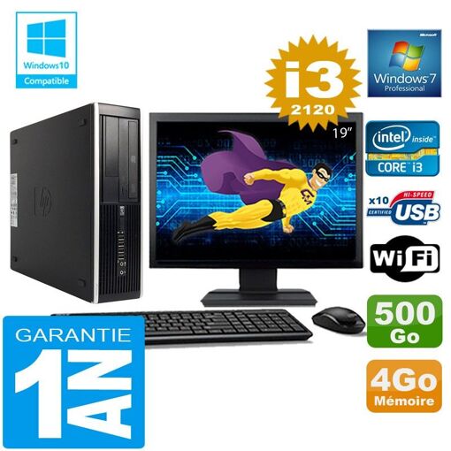 PC de escritorio HP Compaq Elite 8300 SFF - Procesador Intel Core i3-2120, 4 GB de RAM, 500 GB HDD, WiFi, Windows 7 Pro